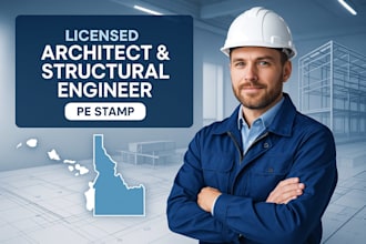 licensed architect, structural engineer, pe stamp in hawaii, idaho