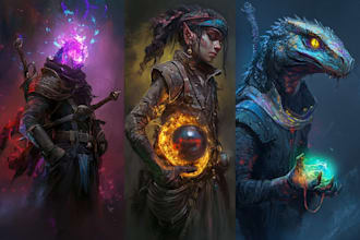 create fantasy concept art, creatures and characters design