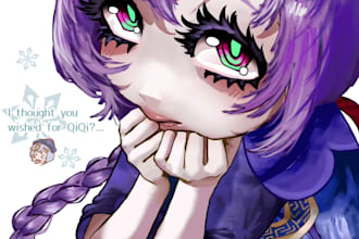 draw anime character illustration custom oc and fanart