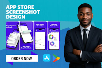 design mobile app screenshots for play store and app store, app store screenshot