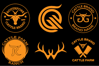 design cattle brand, western style logo for your ranch,farm