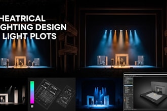 create theatrical lighting design, full light plot, virtual stage visualization