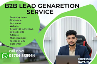 do b2b lead generation by web research and email list for  any industries