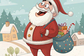 unique christmas cartoon caricature