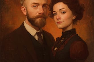 draw couple portrait illustration