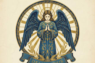 design a unique vintage blue angel logo for your brand or project