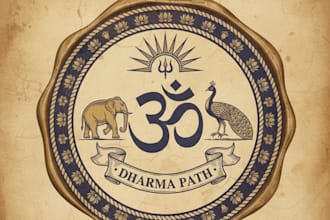 design a unique vintage hindu logo for your brand or project