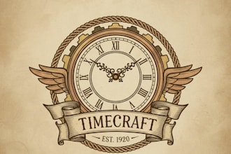 design a unique vintage clock logo for your business or brand