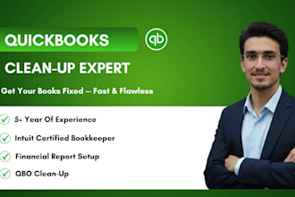 do quickbooks setup, cleanup, and monthly bookkeeping