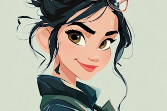 beautiful portrait in disney cartoon