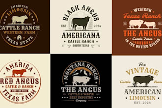 design a unique cattle brand logo for your farm, ranch, or livestock business