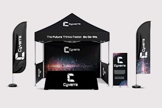 design canopy tent, feather flag, backdrop banner