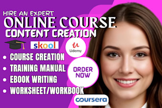 create ebook online course content worksheet design training manual