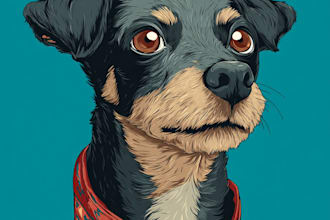 create disney pet portrait illustration