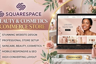build squarespace skincare beauty cosmetics spa ecommerce website store