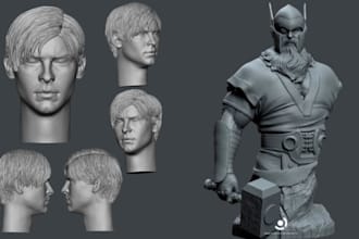 sculpt realistic 3d head 3d bust model 3d face portrait printable 3d sculpture