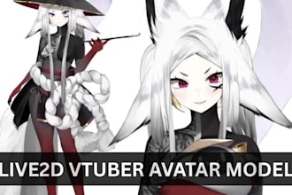 design and rig pro live2d vtuber character female or male anime vtuber model