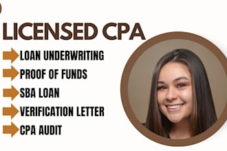 prepare US CPA letter CPA verification letter CPA comfort letter profit and loss