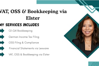 german income tax, q1 q4 bookkeeping, oss and vat filing via elster