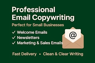 write professional email copywriting for small businesses