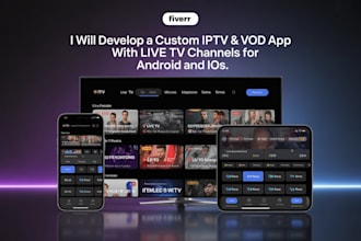 build premium iptv app for smart TV, android TV, and firestick with admin panel