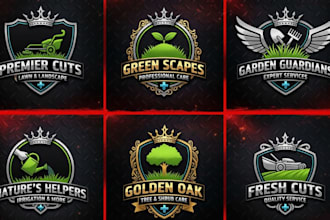 design the best lawn care, landscape and grass trimming logo