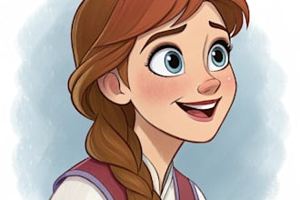 do a portrait in semi realism disney cartoon style