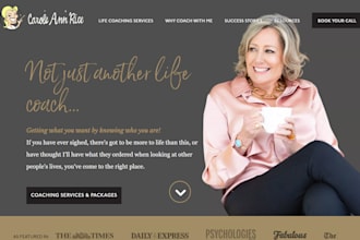 design career website, coaching website, life coaching website, coaching website