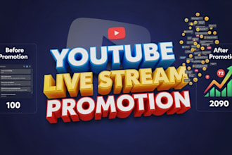 promote your youtube  livestream to  get real and organic views