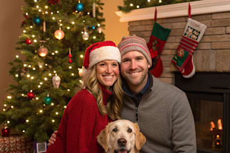 draw christmas couple family or pet portrait