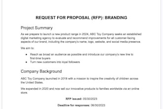 professional business proposal writing for rfps, rfqs, contracts