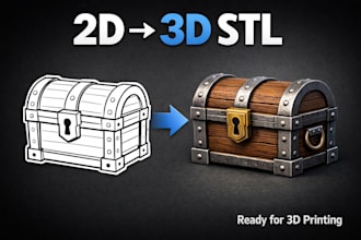 convert 2d image to 3d printable 3d stl model