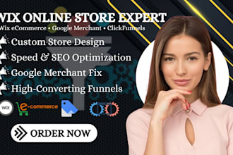 do wix online store,ecommerce development,fix suspension,google merchant,funnels