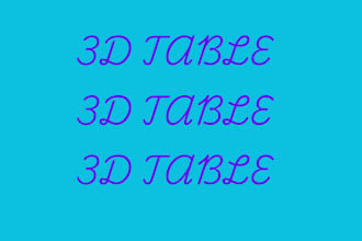 do 3d table, 3d chair, 3d spoon