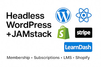 build headless wordpress and jamstack membership website with subscriptions