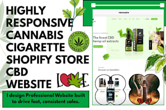 design vape shopify cannabis store weed cigarette marijuana hemp cbd website