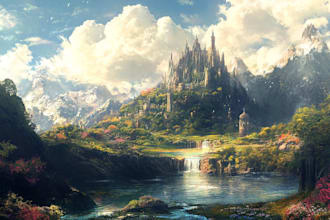 create fantasy landscape illustrations