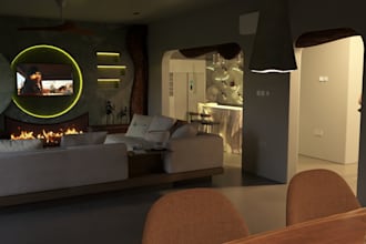 render realistic 3d home interior design with vray