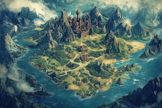 do fantasy map illustration for map