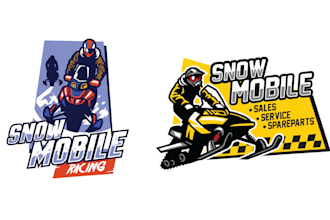 make unique vector snowmobile racing logo design