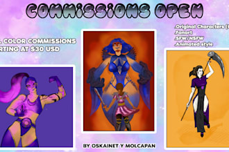 draw custom full color character art