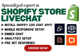 setup shopify store live chat tidio gorgias zendesk intercom jivochat livechat