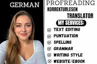 proofread, edit german text document, website or book spanish, korrekturlesen