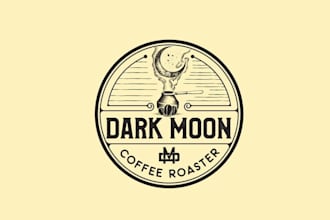make top quality dark moon coffee roasters logo
