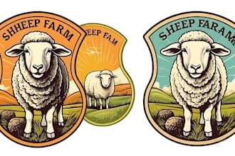 design high quality vintage farm sheep logo
