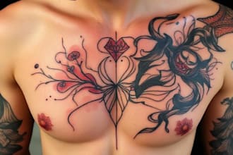 custom an abstract black tattoo design