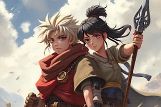 draw your characters and fanart in semi realistic art