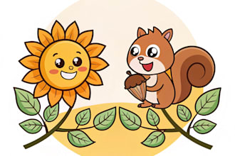 create character logo and friendship portrait