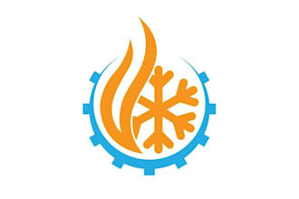 design heating and cooling, hvac company logo