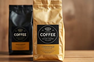 design coffee packaging, coffee bag , coffee label
